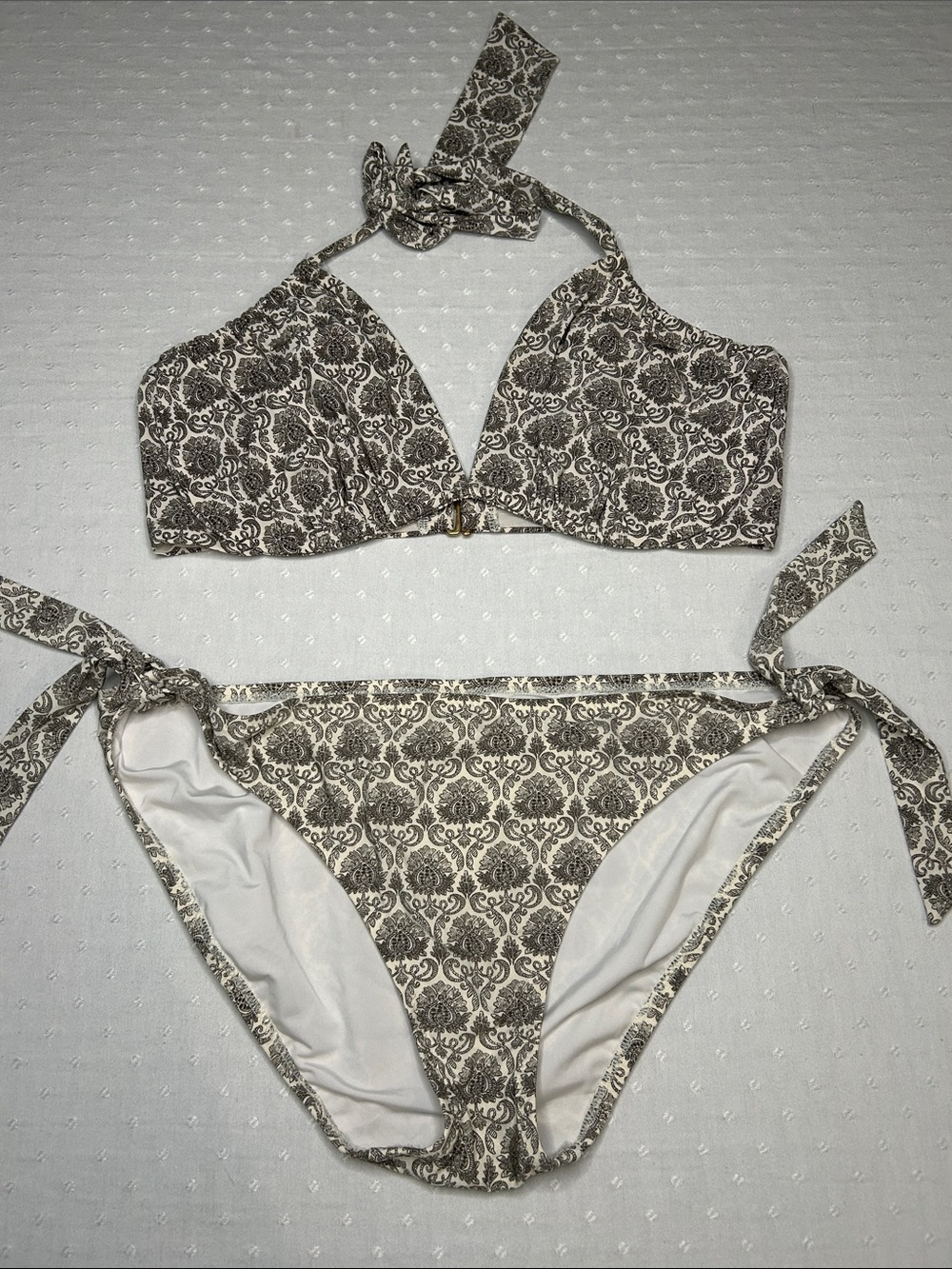 Lands' End underwire boho Printed Tie Bikini